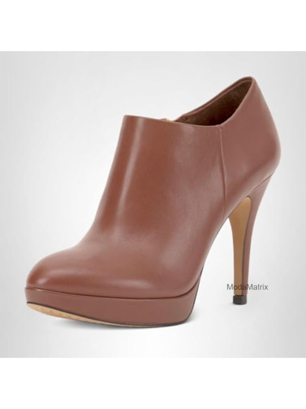 Leather Platform Bootie Stiletto Heel Ankle Boots